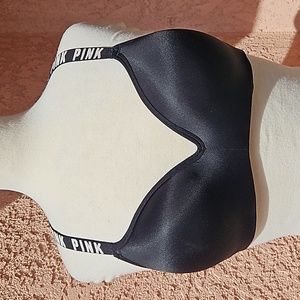 Pink Victoria's Secret Ultimate Black Push-Up Pigeonnani Sport-Bra Size Large